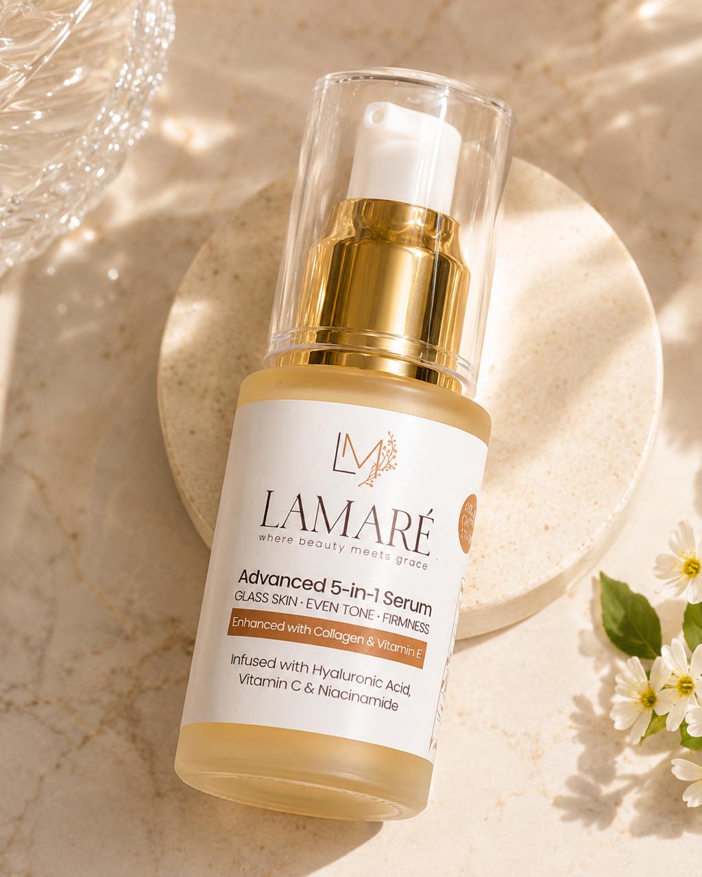 LAMARÉ Advanced 5-in-1 Serum — Flat Lay